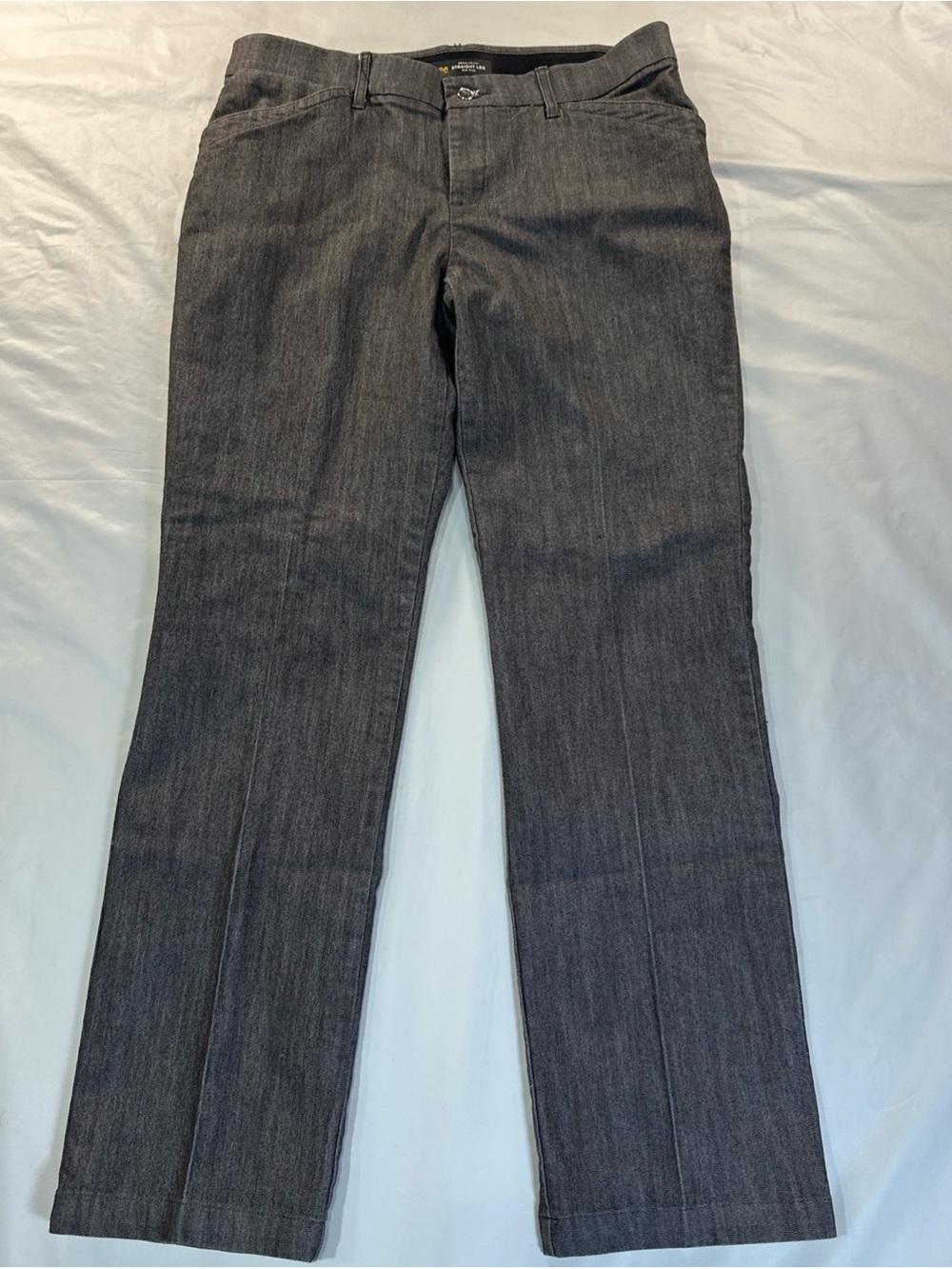 Gray Lee Size 8 Straight-Leg Dress Pants
